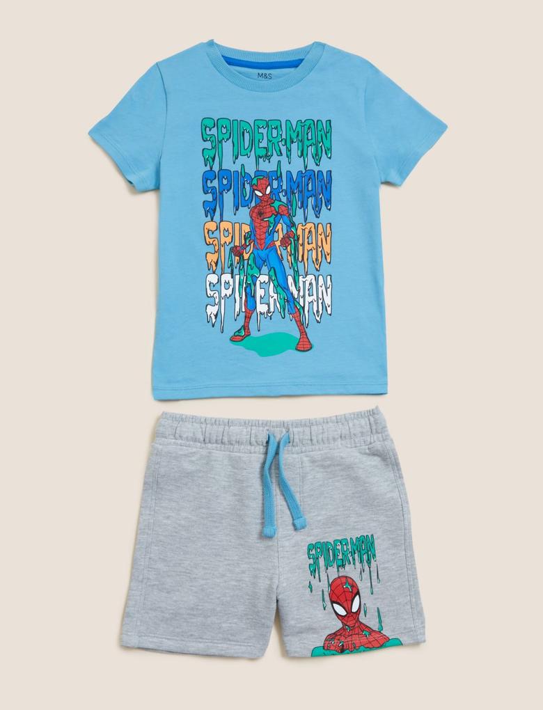 Erkek Çocuk Multi Renk Saf Pamuklu Spider-Man™ Alt-Üst Takım (2-7 Yaş)