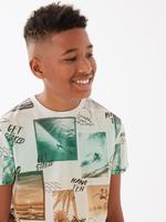 Erkek Çocuk Multi Renk Slogan Desenli Kısa Kollu T-Shirt (6-16 Yaş)