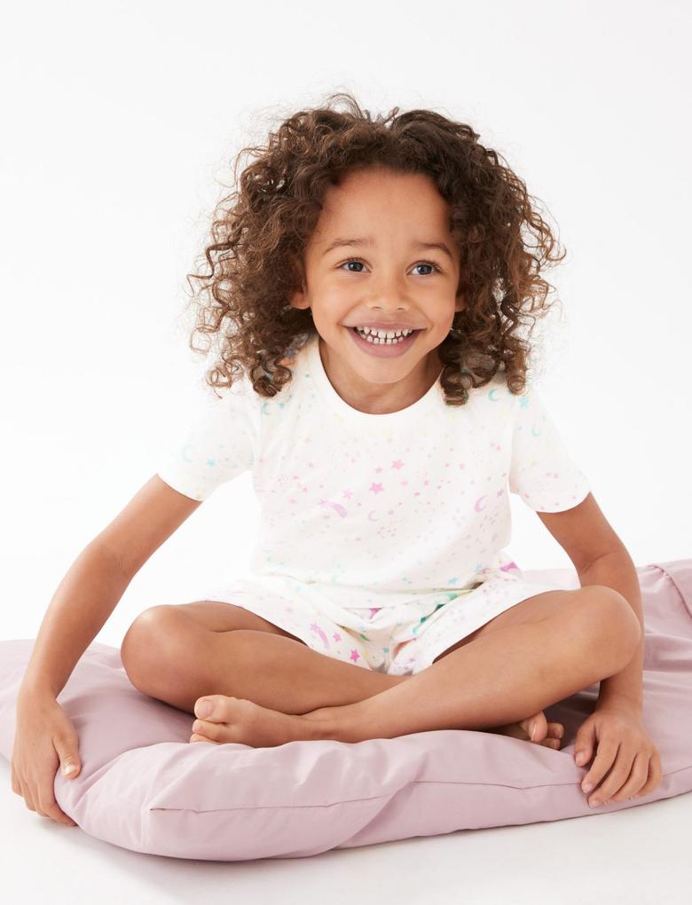 Çocuk Mavi Saf Pamuklu 2'li Pijama Takımı (1-7 Yaş)