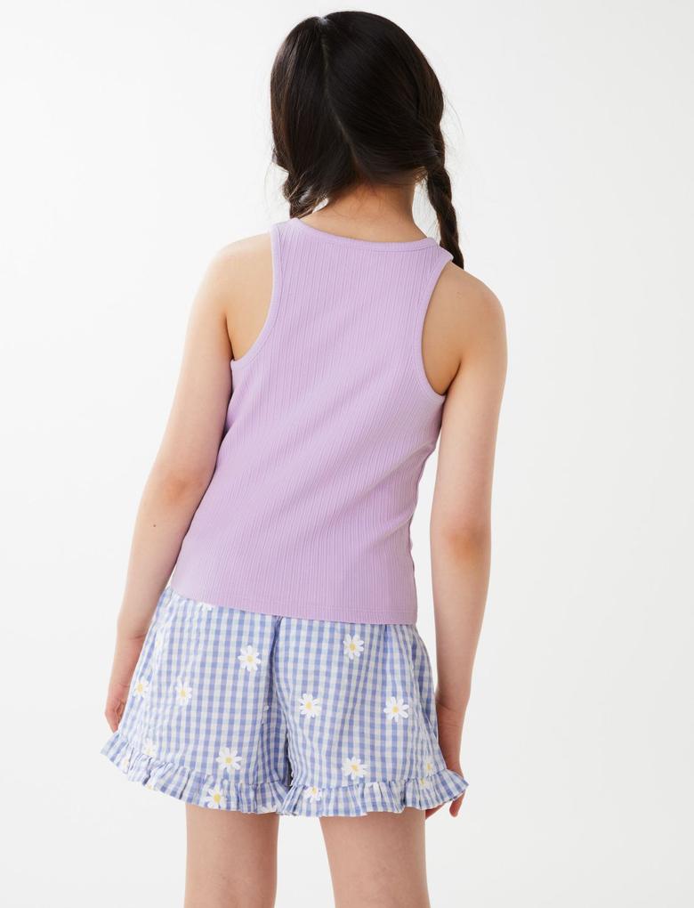 Çocuk Mor Slogan Desenli Pijama Üstü (6-16 Yaş)