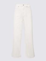 Kadın Beyaz Wide Leg Crop Jean Pantolon