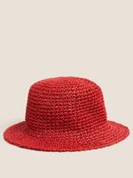 Kadın Kırmızı Örme Bucket Şapka
