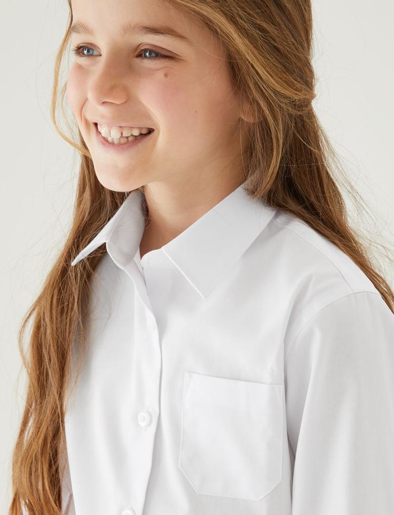 Çocuk Beyaz 2'li Regular Fit Uzun Kollu Okul Gömleği (2-18 Yaş)