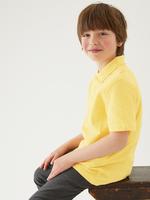 Çocuk Sarı Saf Pamuklu 3'lü Polo Yaka T-Shirt (2-16 Yaş)