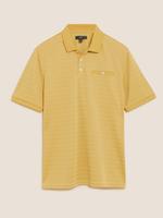 Erkek Sarı Çizgili Kısa Kollu Polo Yaka T-Shirt