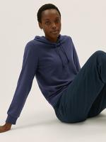 Kadın Lacivert Relaxed Fit Kapüşonlu Sweatshirt