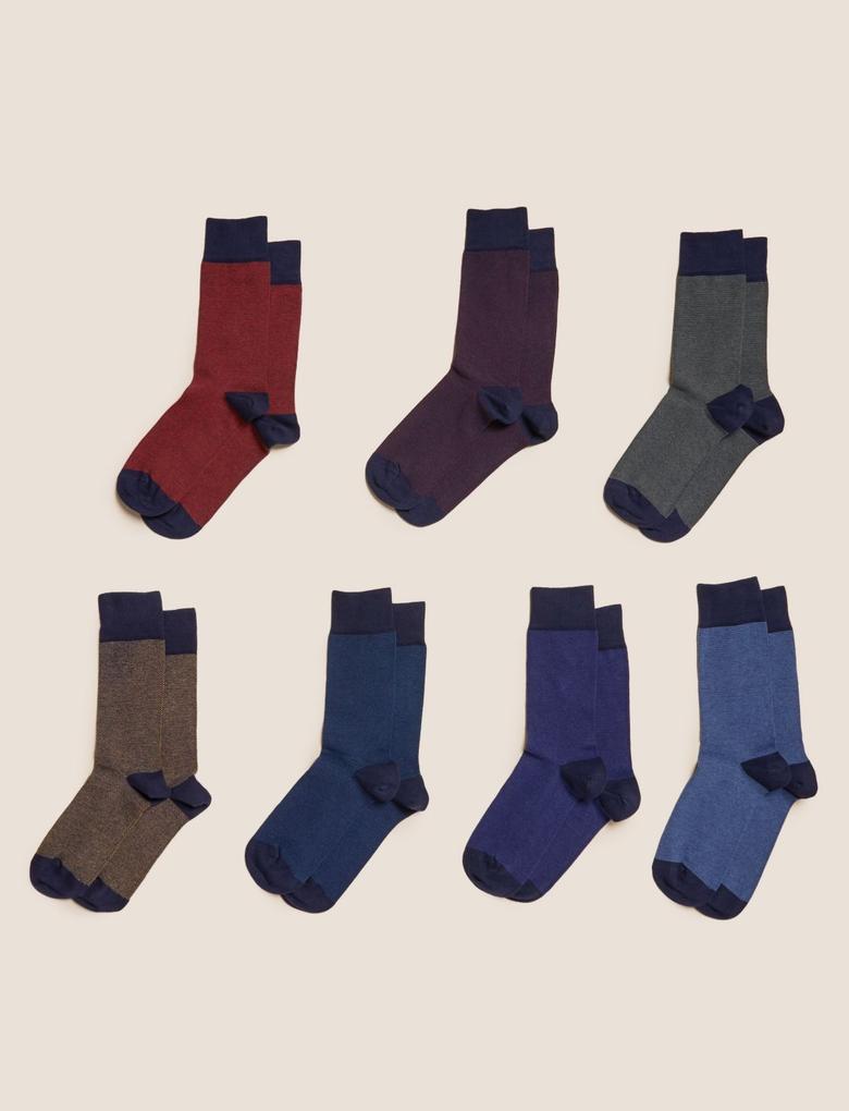 Multi Renk 7'li Freshfeet™ Çorap Seti