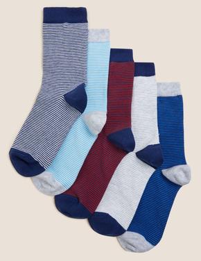 Çocuk Multi Renk 5'li Çizgili Çorap