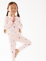 Çocuk Pembe Balerin Desenli Uzun Kollu Pijama Takımı (1-7 Yaş)