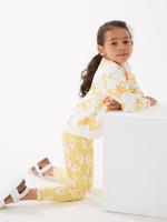 Kız Çocuk Sarı Kelebek Desenli Legging Tayt (2-7 Yaş)