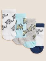 Çocuk Multi Renk 4'lü Hayvan Desenli Çorap (0-3 Yaş)