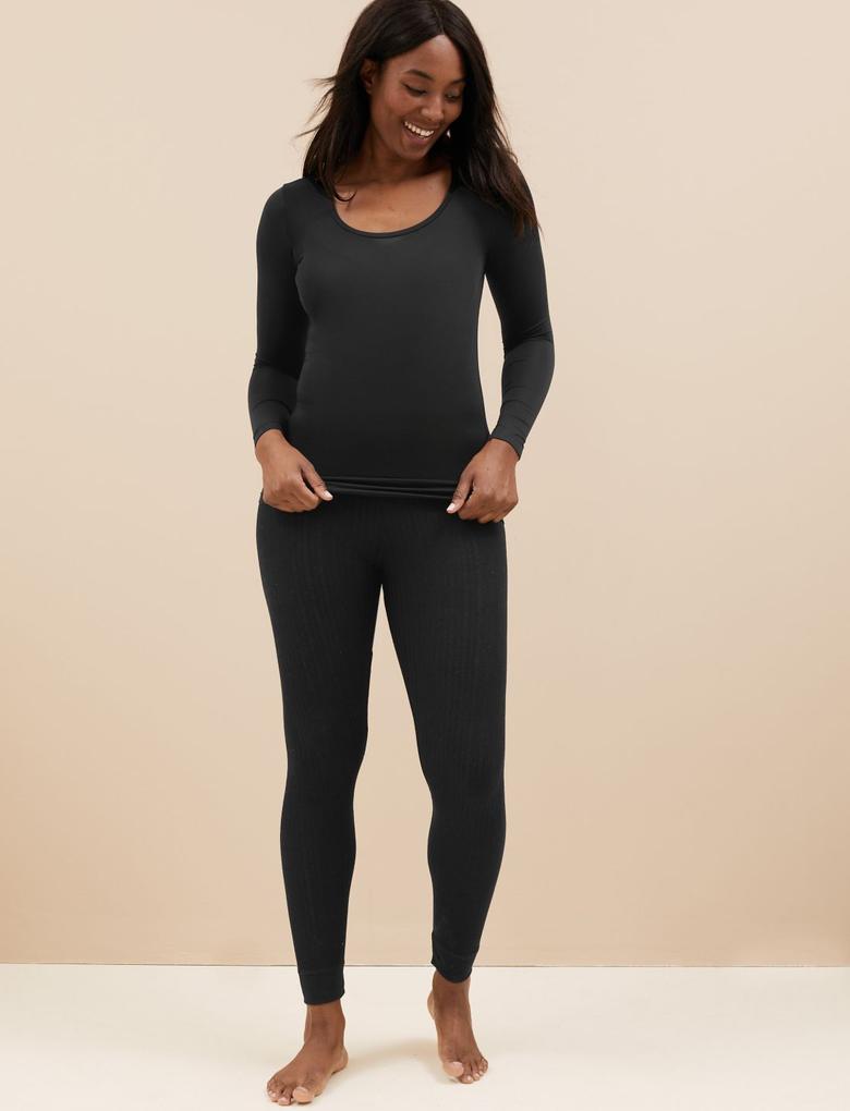 Kadın Siyah Termal Legging Tayt