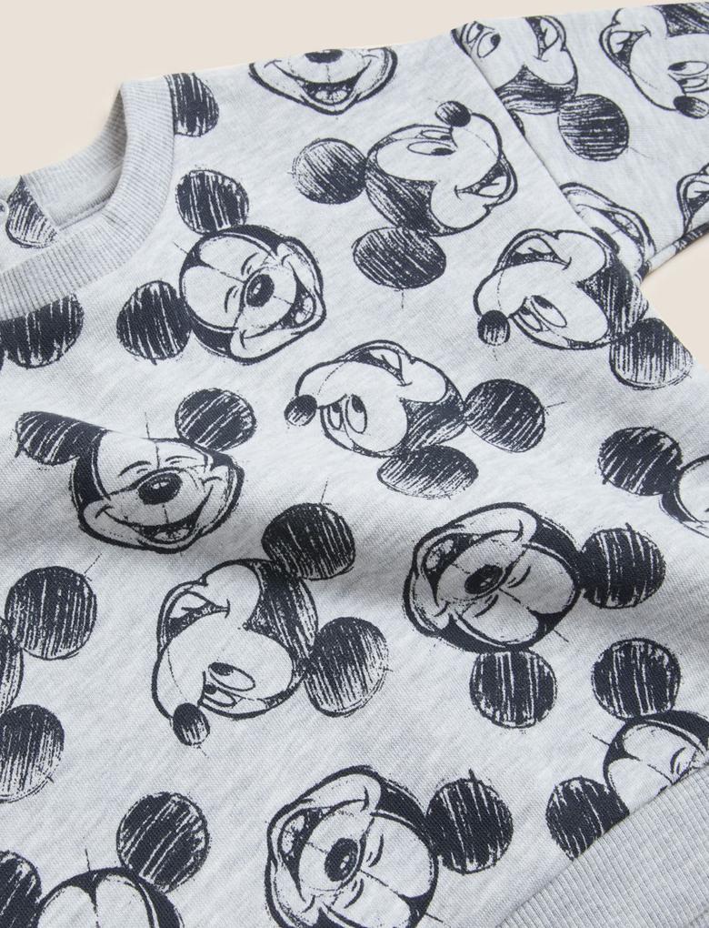  Gri Yuvarlak Yaka Mickey Mouse™ Sweatshirt