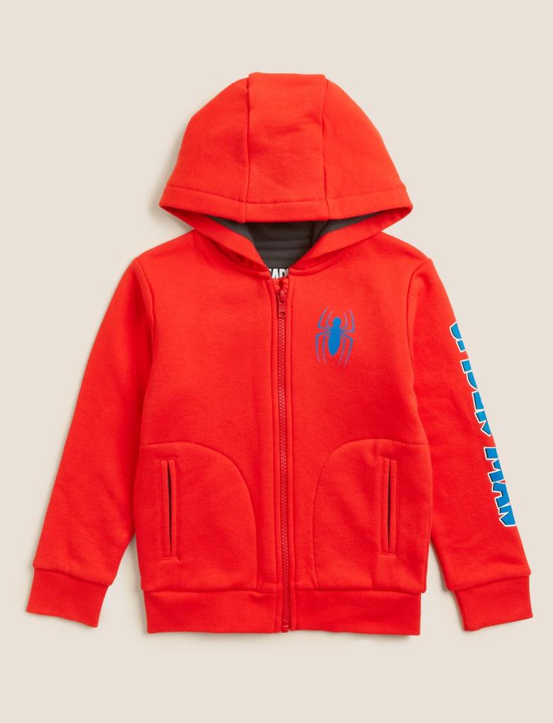 Erkek Çocuk Kırmızı Spider-Man™ Kapüşonlu Sweatshirt (2-7 Yaş)
