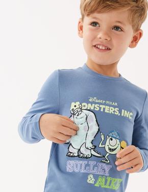 Erkek Çocuk Mavi Saf Pamuklu Monsters Inc™ T-Shirt (2-7 yaş)