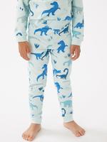 Çocuk Mavi Dinozor Desenli Uzun Kollu Pijama Takımı (1-7 Yaş)