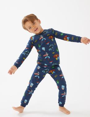 Çocuk Lacivert Marvel™ Uzun Kollu Pijama Takımı (3-12 Yaş)