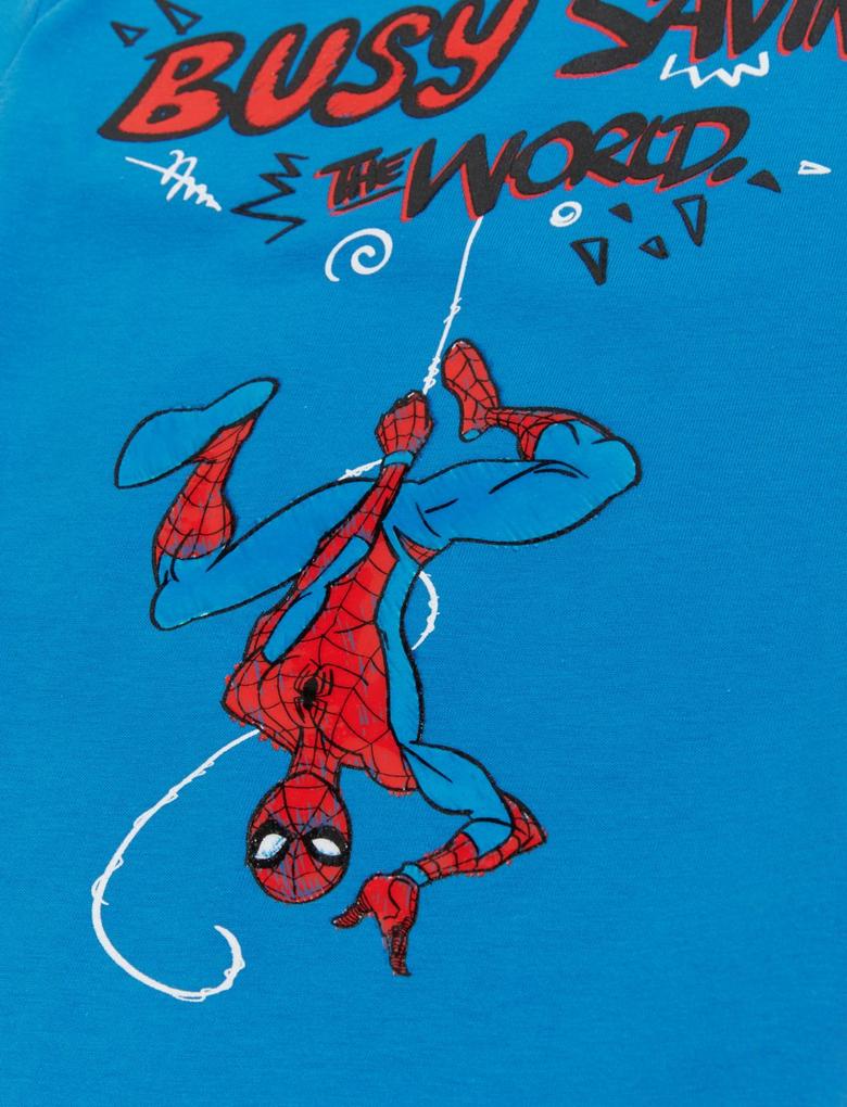 Erkek Çocuk Mavi Saf Pamuklu Spider-Man™ T-Shirt