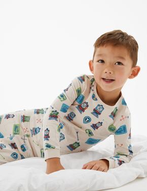 Çocuk Gri Thomas&Friends™ Uzun Kollu Pijama Takımı (1-7 Yaş)