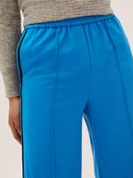 Kadın Mavi Fermuar Detaylı Wide Leg Pantolon