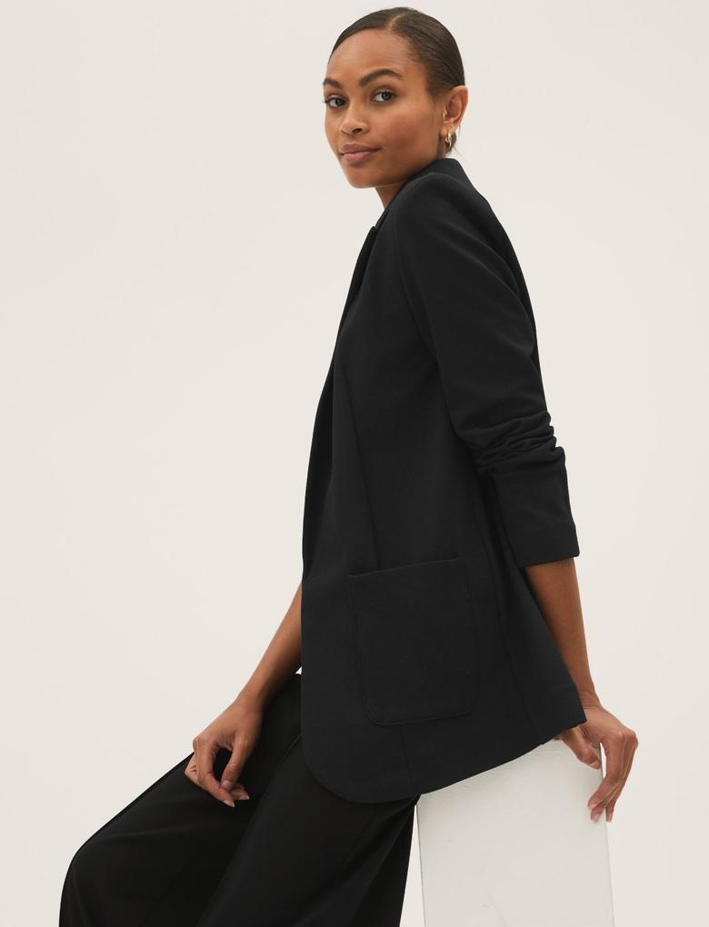 Kadın Siyah Relaxed Fit Örme Ceket
