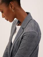 Kadın Gri Relaxed Fit Örme Blazer Ceket
