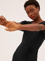 Kadın Siyah V Yaka Midi Örme Elbise