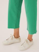 Kadın Yeşil Wide Leg Crop Jean Pantolon