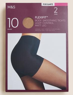 Kadın Pembe 2'li Flexifit™ 10 Denye Külotlu Çorap Seti