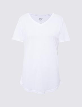 Beyaz Relaxed Fit Kısa Kollu T-Shirt
